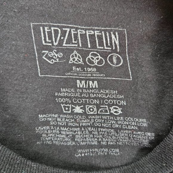 Led Zeppelin US Tour 1975 Icarus T Shirt Unisex Size M Black Short Sleeve Tee - Picture 3 of 10